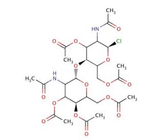 N,N′-Diacetyl-3,6,3′,4′,6′-penta-O-acetyl-1-chlorochitobioside (CAS 7531-49-9) - chemical structure image
