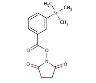 N-Succinimidyl 3-Trimethylstannyl-benzoate (CAS 122856-01-3) - chemical structure image