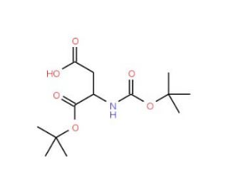 N-tert-Boc-L-aspartic Acid tert-Butyl Ester (CAS 34582-32-6) - chemical structure image