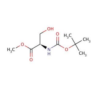 N-(tert-Butoxycarbonyl)-D-serine methyl ester (CAS 95715-85-8) - chemical structure image