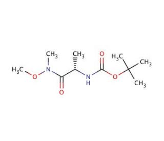 N-(tert-Butoxycarbonyl)-L-alanine N&prime;-methoxy-N&prime;-methylamide (CAS 87694-49-3) - chemical structure image