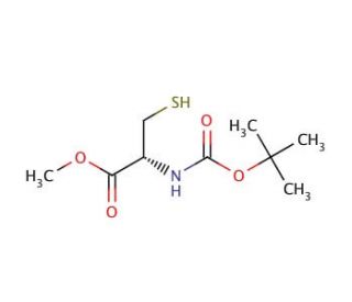 N-(tert-Butoxycarbonyl)-L-cysteine methyl ester (CAS 55757-46-5) - chemical structure image