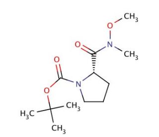 N-(tert-Butoxycarbonyl)-L-proline N&prime;-methoxy-N&prime;-methylamide (CAS 115186-37-3) - chemical structure image