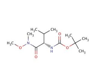 N-(tert-Butoxycarbonyl)-L-valine N&prime;-methoxy-N&prime;-methylamide (CAS 87694-52-8) - chemical structure image