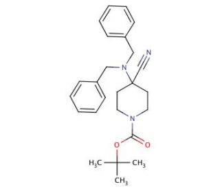 N-tert-Butyloxycarbonyl-4-dibenzylamino-4-cyano-piperidine - chemical structure image