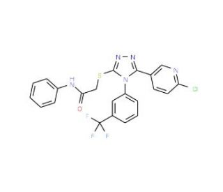 N1-Phenyl-2-({5-(6-chloropyridin-3-yl)-4-[3-(trifluoromethyl)phenyl]-4H-1,2,4-triazol-3-yl}thio)acetamide - chemical structur