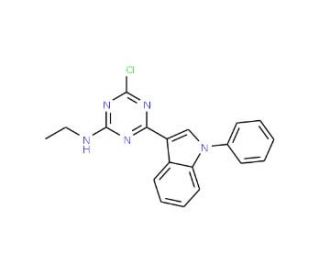 N2-Ethyl-4-chloro-6-(1-phenyl-1H-indol-3-yl)-1,3,5-triazin-2-amine - chemical structure image