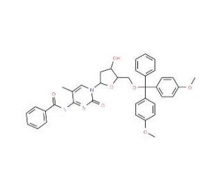 N4-Benzoyl-2&prime;-deoxy-5&prime;-O-DMT-5-methylcytidine (CAS 104522-82-2) - chemical structure image