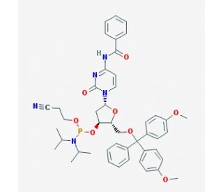 N4-Benzoyl-2&prime;-deoxy-5&prime;-O-DMT-cytidine 3&prime;-CE phosphoramidite (CAS 102212-98-6) - chemical structure image