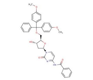 N4-Benzoyl-5&prime;-O-(4,4&prime;-dimethoxytrityl)-2&prime;-deoxycytidine (CAS 67219-55-0) - chemical structure image