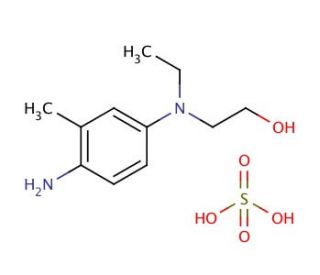 N4-Ethyl-N4-(2-hydroxyethyl)-2-methyl-1,4-phenylenediamine sulfate salt (CAS 25646-77-9) - chemical structure image
