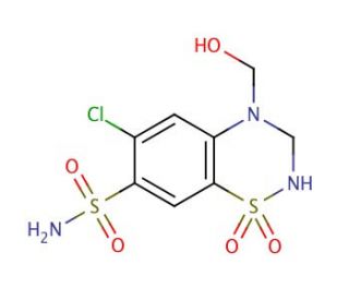 N4-Hydroxymethyl Hydrochlorothiazide - chemical structure image