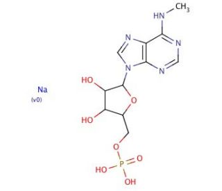 N<sup>6</sup>-Methyladenosine 5&prime;-monophosphate sodium salt (CAS 81921-35-9) - chemical structure image