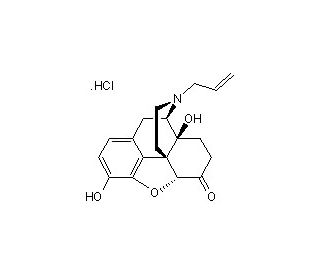 Naloxone hydrochloride (CAS 357-08-4) - chemical structure image