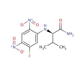 N&alpha;-(2,4-Dinitro-5-fluorophenyl)-D-valinamide (CAS 210529-62-7) - chemical structure image