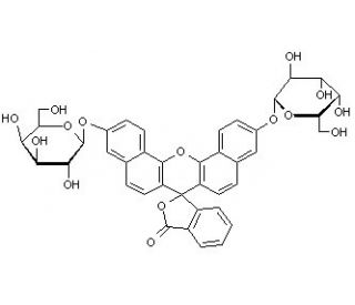 Naphthofluorescein di-(&beta;-D-galactopyranoside) (CAS 133551-98-1) - chemical structure image