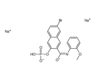 Naphthol AS-BI-phosphate, disodium salt (CAS 530-79-0) - chemical structure image