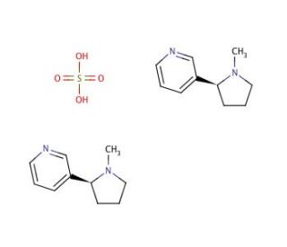 (&minus;)-Nicotine hemisulfate salt (CAS 65-30-5) - chemical structure image