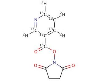 Nicotinic Acid-13C6, d4 N-Hydroxysuccinimide Ester - chemical structure image