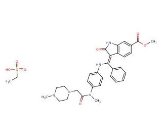 Nintedanib esylate (CAS 656247-18-6) - chemical structure image