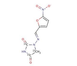 Nitrofurantoin-13C3 (CAS 67-20-9 (unlabeled)) - chemical structure image