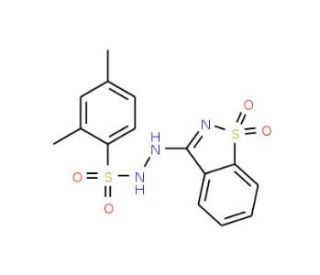 N&prime;-(1,1-dioxido-1,2-benzisothiazol-3-yl)-2,4-dimethylbenzenesulfonohydrazide - chemical structure image