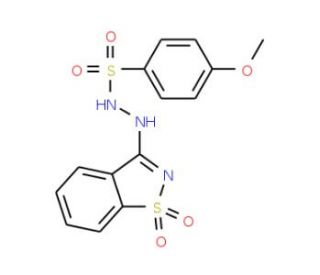 N&prime;-(1,1-dioxido-1,2-benzisothiazol-3-yl)-4-methoxybenzenesulfonohydrazide - chemical structure image