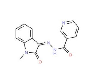 N&prime;-[(3Z)-1-methyl-2-oxo-2,3-dihydro-1H-indol-3-ylidene]pyridine-3-carbohydrazide - chemical structure image