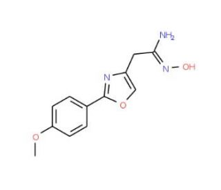 N&prime;-hydroxy-2-[2-(4-methoxyphenyl)-1,3-oxazol-4-yl]ethanimidamide - chemical structure image