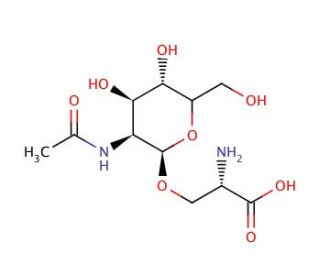 O-(2-Acetamido-2-deoxy-D-glucopyranosyl)-L-serine (CAS 17041-36-0) - chemical structure image