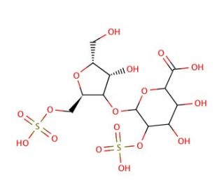 O-(&alpha;-L-Idopyranosyluronic acid 2-sulfate-(1-4)-2,5-anhydro-Mannitol-6-sulfate Triammonium Salt - chemical structure image
