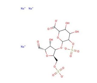 O-(α−L-Idopyranosyluronic Acid 2-Sulfate-(1-4)-2,5 -anhydromannose-6-sulfate Trisodium Salt - chemical structure image