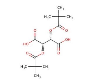 (&plus;)-O,O&prime;-Di-pivaloyl-D-tartaric acid (CAS 76769-55-6) - chemical structure image
