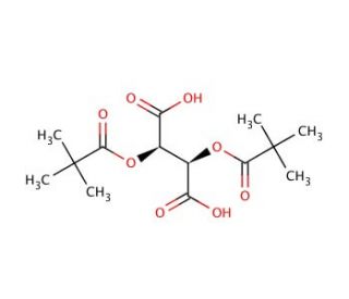 (&minus;)-O,O&prime;-Di-pivaloyl-L-tartaric acid (CAS 65259-81-6) - chemical structure image