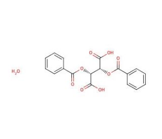 (&minus;)-O,O&prime;-Dibenzoyl-L-tartaric acid monohydrate (CAS 62708-56-9) - chemical structure image