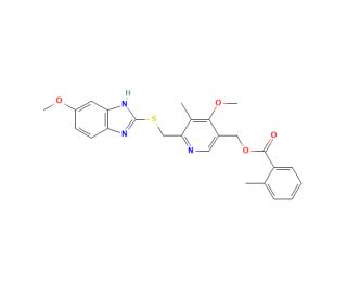 o-Toluoyl-5-hydroxy Omeprazole Sulfide (CAS 120003-78-3) - chemical structure image