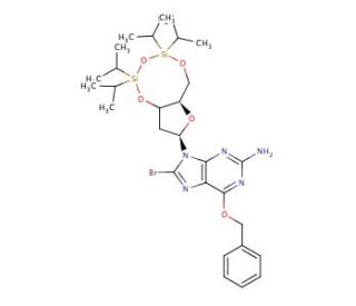 O6-Benzyl-8-bromo-N9-[3&prime;,5&prime;-O-(1,1,3,3-tetrakis(isopropyl)-1,3-disiloxanediyl)-&beta;-D-2&prime;-deoxyribofuranosyl]guanine (CAS 328394-