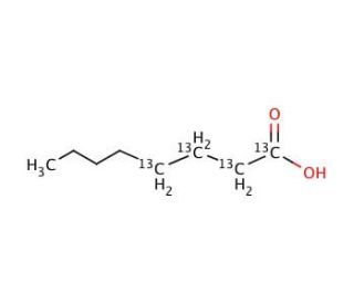 Octanoic acid-1,2,3,4-<sup>13</sup>C<sub>4</sub> (CAS 159118-65-7) - chemical structure image