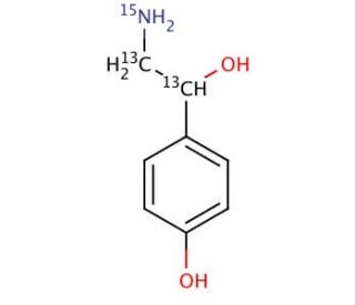 Octopamine-13C2,15N (CAS 1189693-94-4) - chemical structure image