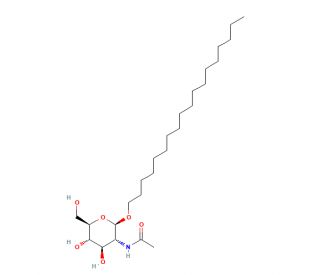 Octyldecyl 2-acetamido-2-deoxy-b-D-glucopyranoside (CAS 173725-29-6) - chemical structure image