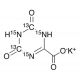 Oxonic acid -13C2,15N3 potassium salt (CAS 855926-53-3 (anhydrous)) - chemical structure image