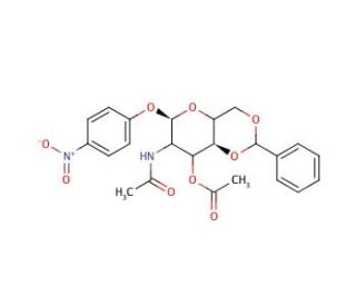 p-Nitrophenyl 2-Acetamido-3-O-acetyl-4,6-O-benzylidene-2-deoxy-α-D-glucopyranoside (CAS 23262-56-8) - chemical structure imag