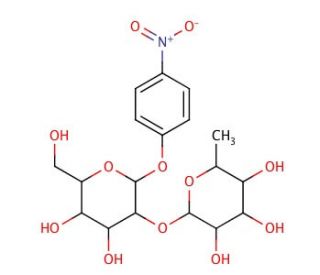 p-Nitrophenyl 2-O-(&beta;-L-Fucopyranosyl)-&beta;-D-galactopyranoside (CAS 77640-21-2) - chemical structure image