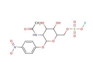 p-Nitrophenyl 6-Sulfo-2-acetamido-2-deoxy-&beta;-D-glucopyranoside, Potassium Salt (CAS 210418-06-7) - chemical structure image