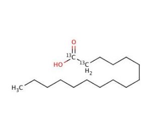 Palmitic acid-1,2-<sup>13</sup>C<sub>2</sub> (CAS 86683-25-2) - chemical structure image