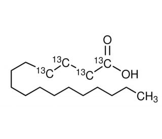 Palmitic acid-1,2,3,4-13C4 (CAS 302912-12-5) - chemical structure image