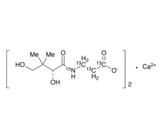 Pantothenic Acid-13C3,15N Hemicalcium Salt (CAS 356786-94-2) - chemical structure image