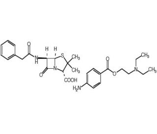 Penicillin G procaine (CAS 6130-64-9) - chemical structure image