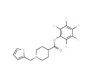 Pentafluorophenyl 1-(thien-2-ylmethyl)piperidine-4-carboxylate (CAS 930111-06-1) - chemical structure image