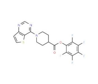 Pentafluorophenyl 1-(thieno[3,2-d]pyrimidin-4-yl)piperidine-4-carboxylate (CAS 916766-92-2) - chemical structure image